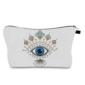 4/$25 Evil Eye Patterned Beauty Bag
